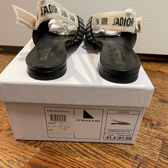 SOLD Dior J’adior Slingback Ballerina Flat 41.5 Houndstooth - Picture 7 of 8